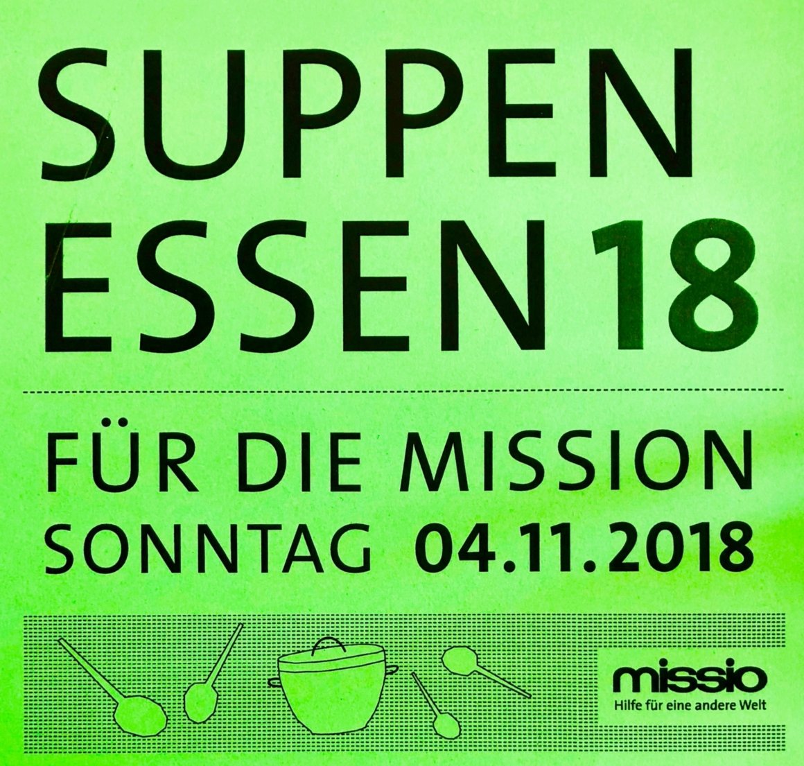 Plakat zum Suppenessen 18 für die Mission (c) Gabi Pöge