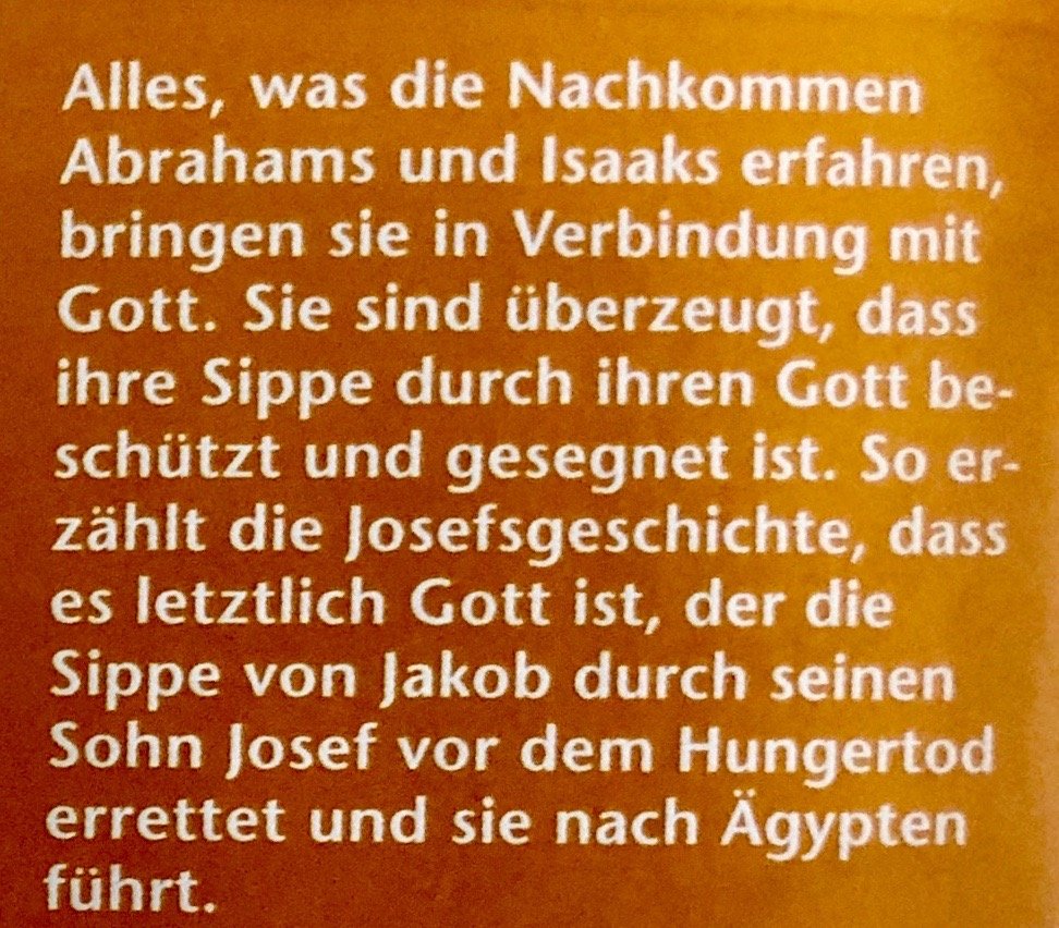 Familienbibeltag: Infokasten zur Josefsgeschichte (c) Gabi Pöge