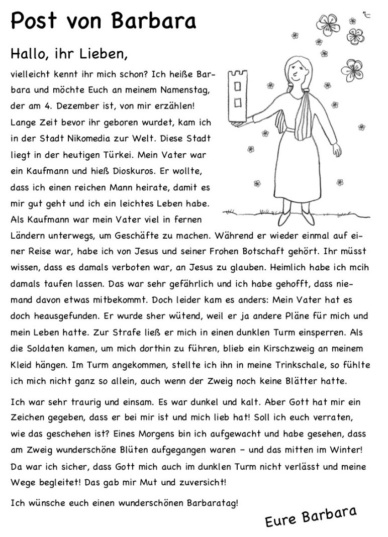 Handzettel zur Heilige Barbara (c) Gabi Pöge