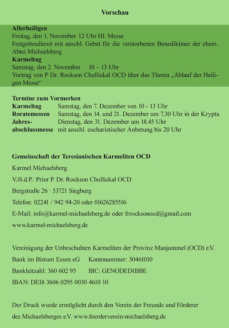 Karmelwelle September 2019 Seiten 1 und 4 (c) Kamelitenpadres