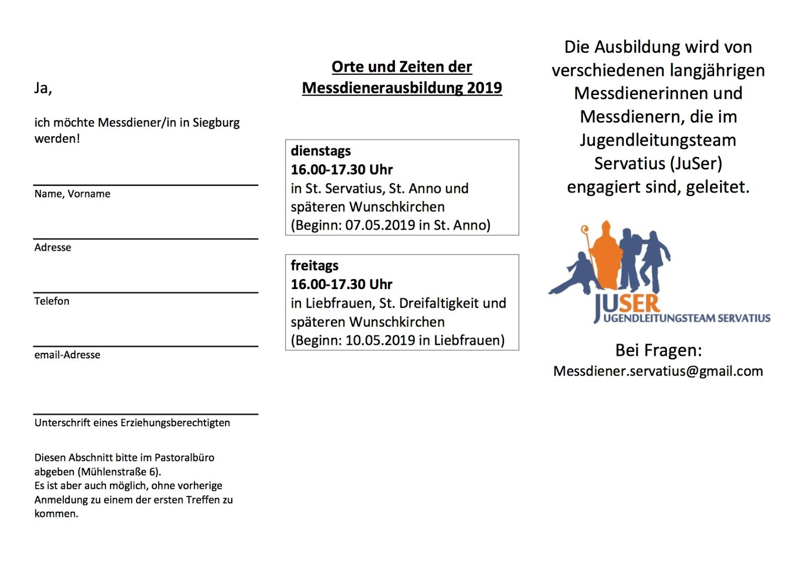 Koki-Werbung 2019 mit konkreten Terminen (2) (c) Messdienerleiterrunde St. Servatius Siegburg