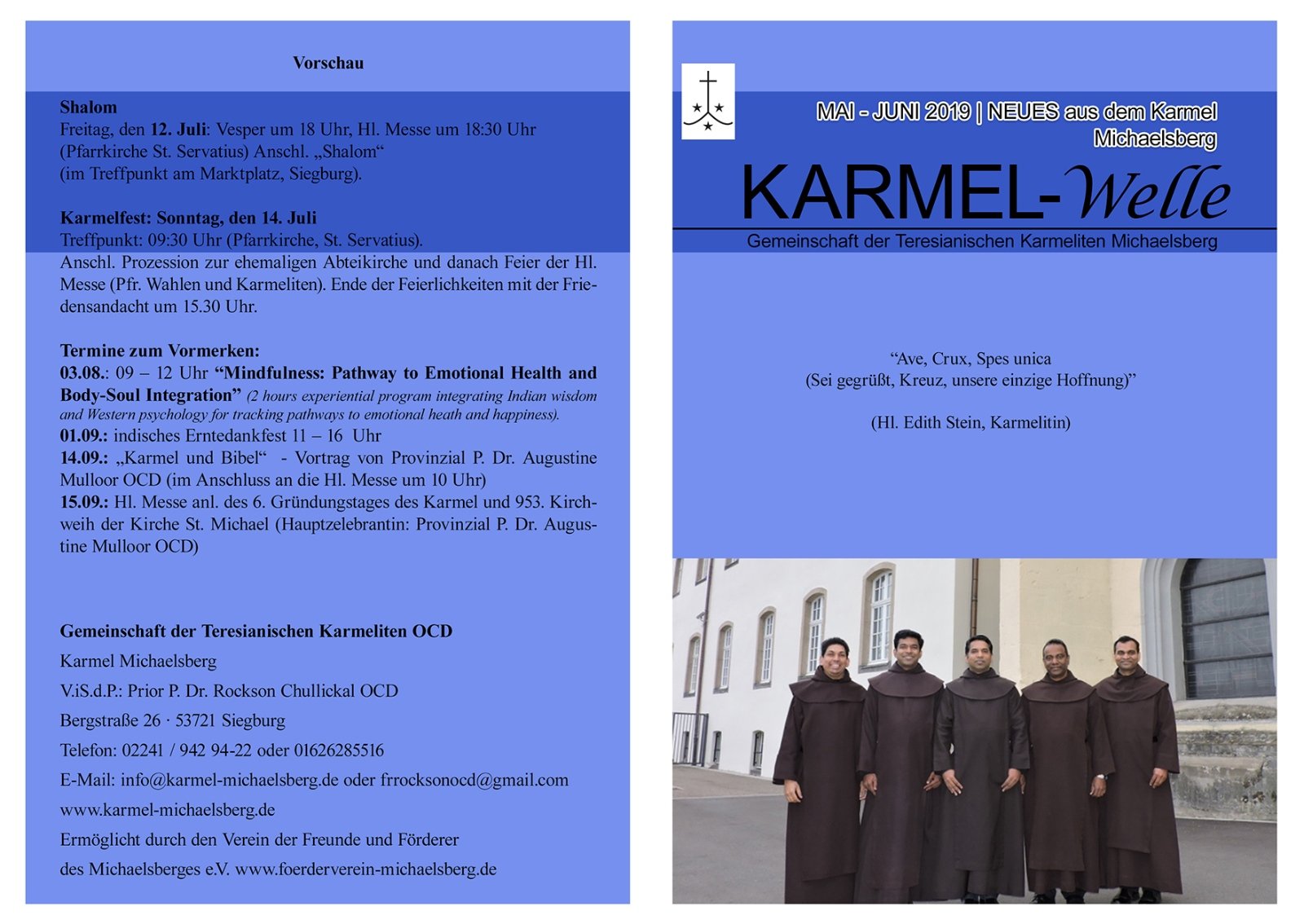 Karmel-Welle Mai Juni: Außen (c) Karmeliten Michaelsberg