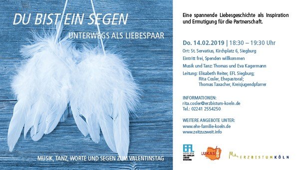 Valentin 2019 -Du bist ein Segen (c) Ehe- und Beziehungspastoral