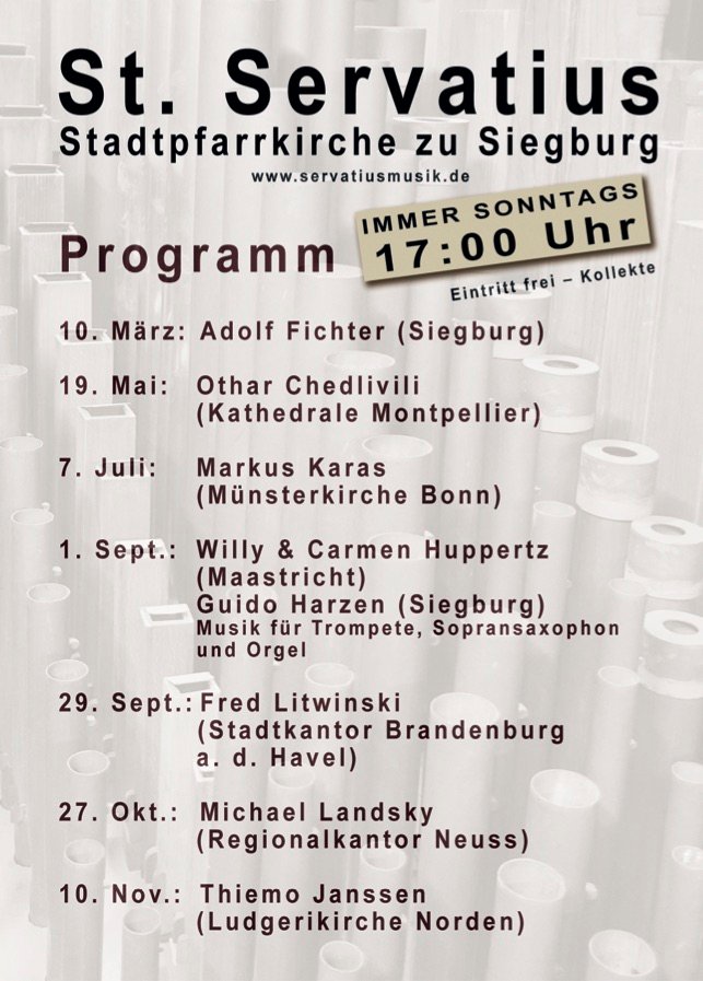 Werbeflyer zum Orgelzyklus 2019 (c) Guido Harzen