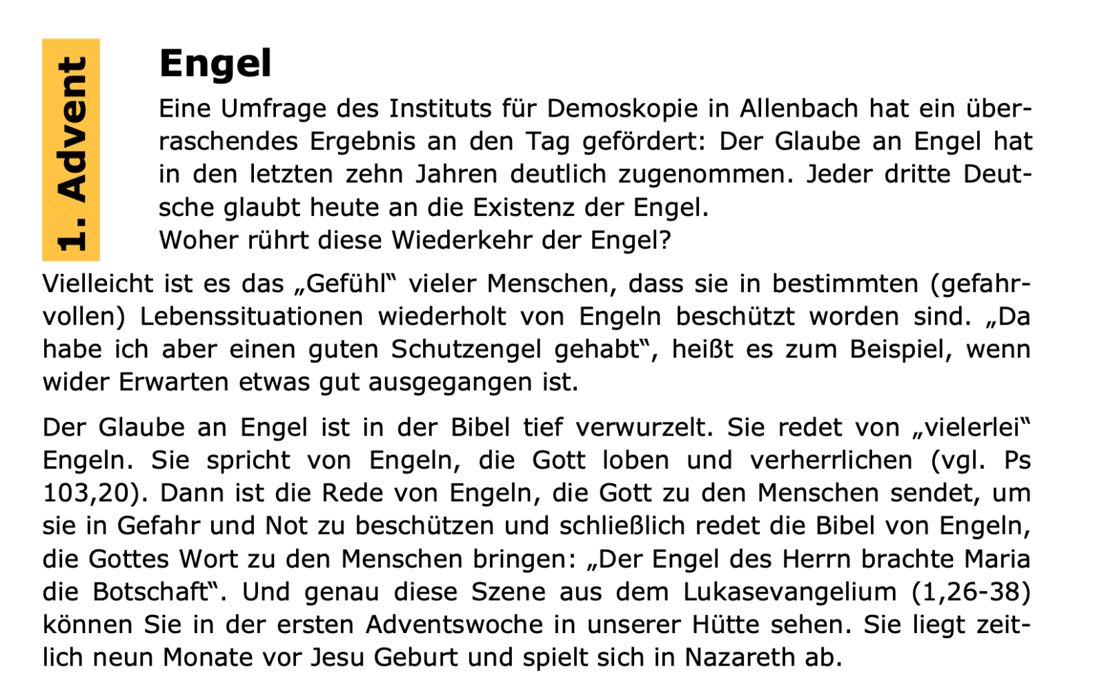 Anfang Krippentext 1. Advent (c) Gabi Pöge