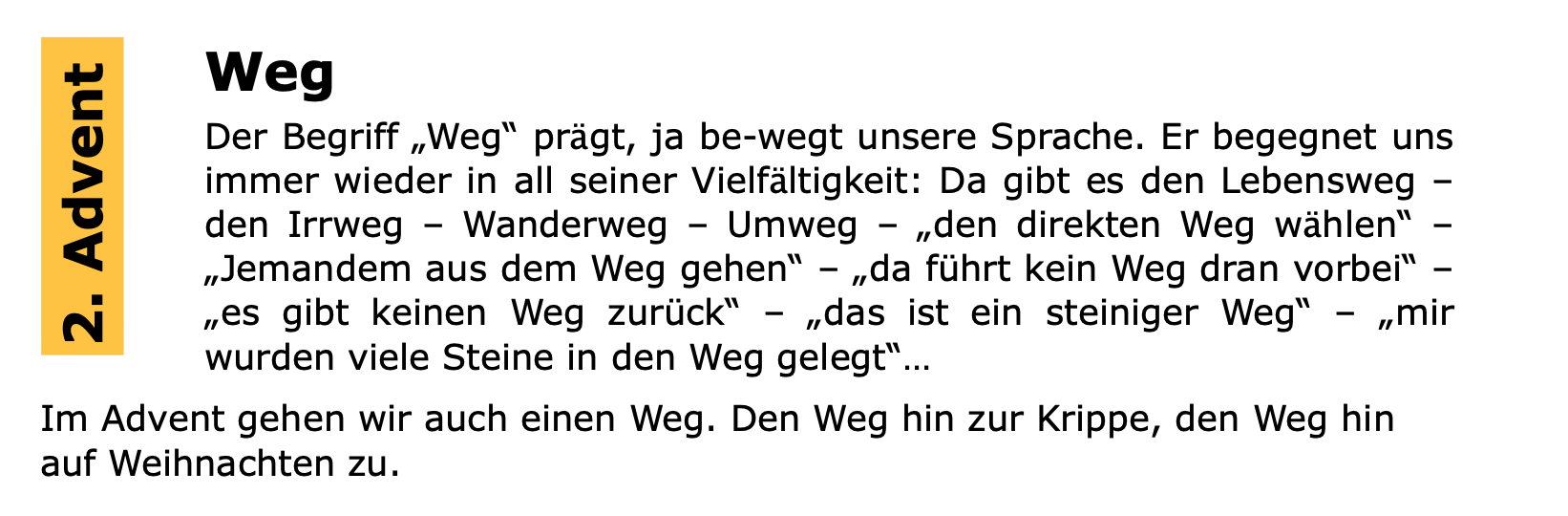 Text an der Freiluftkrippe am 2. Advent (c) Gabi Pöge