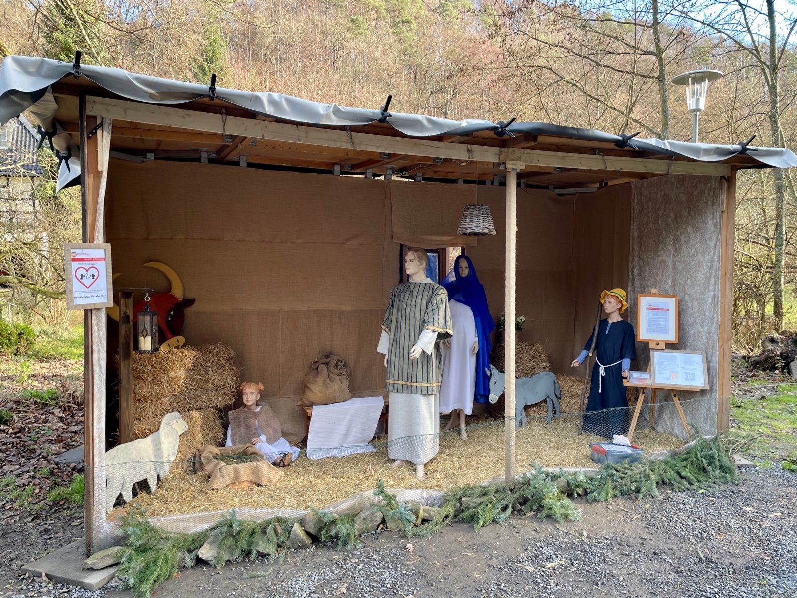 Freiluftkrippe in Seligenthal: Szene zum 4. Advent (c) Gabi Pöge