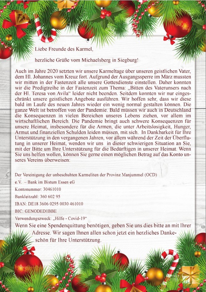 Weihnachtsgrüße Karmel 2020 S. 1.pdf (c) P. Dr. Rockson Chullickal OCD