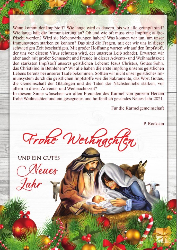Weihnachtsgrüße Karmel 2020 S. 2.pdf (c) P. Dr. Rockson Chullickal OCD