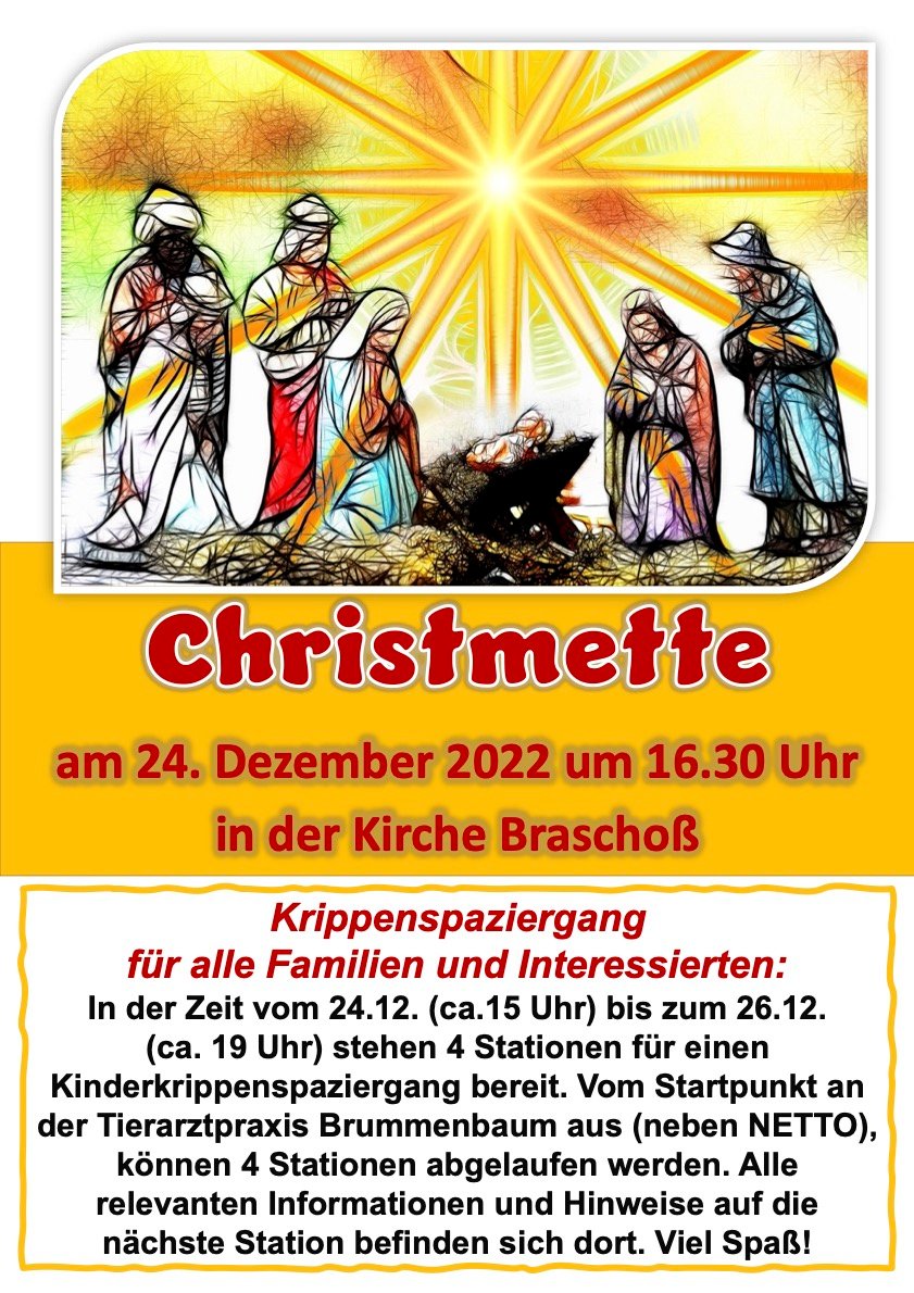 Christmette und Krippenspaziergang 2022 in Braschoß (c) Christina Schmidt