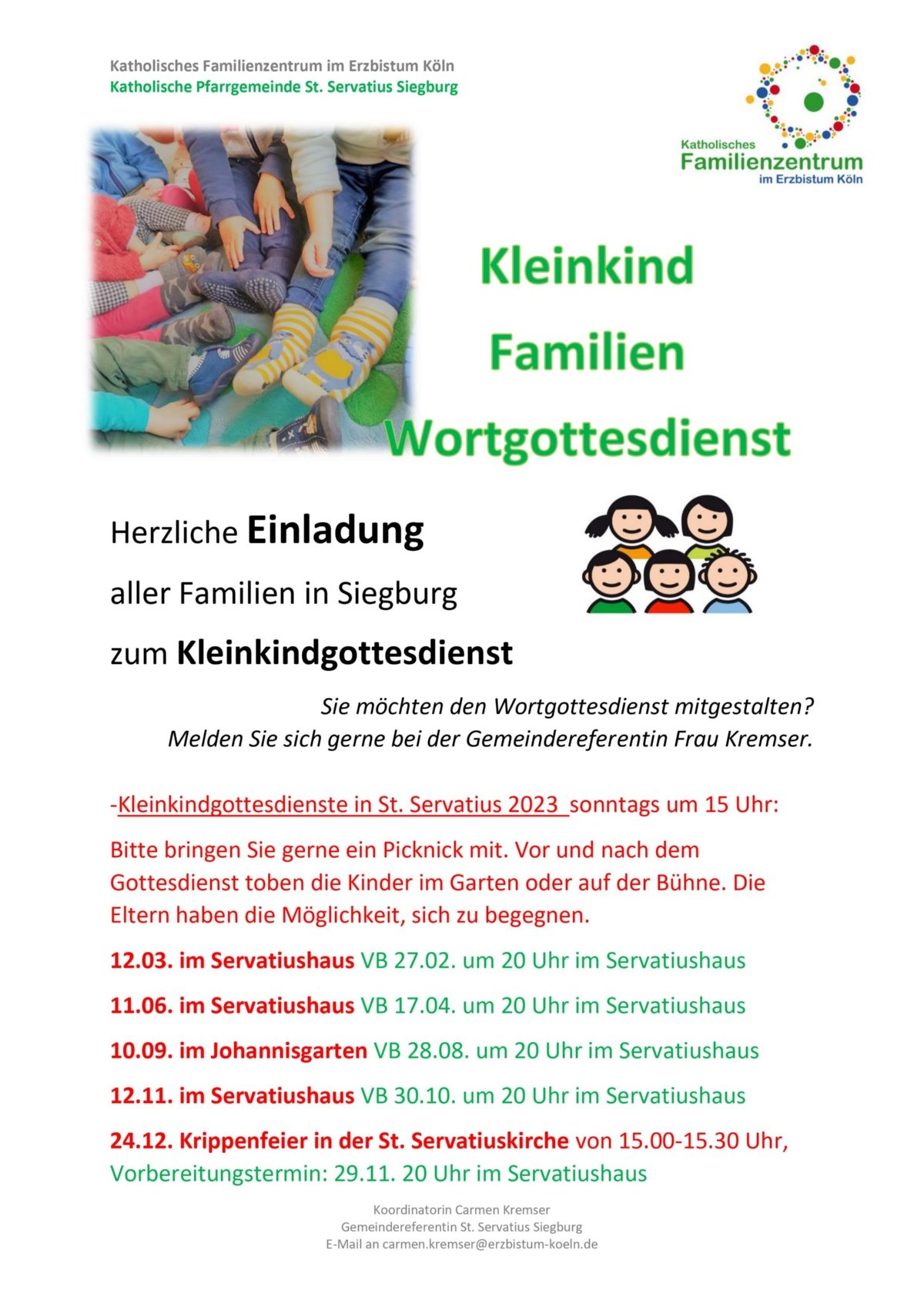 Plakat 2023 Kleinkindgottesdienst im Servatiushaus (c) Carmen Kremser