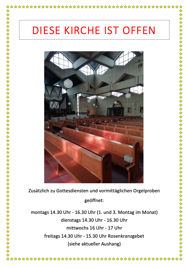 Öffnungszeiten St. Anno (c) Anita Bosheiten