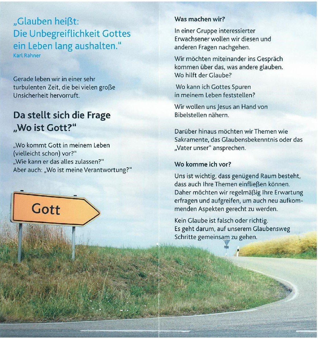 Flyer_Wo ist Gott_Seite 1 (c) Kirchengemeinde St. Servatius Siegburg