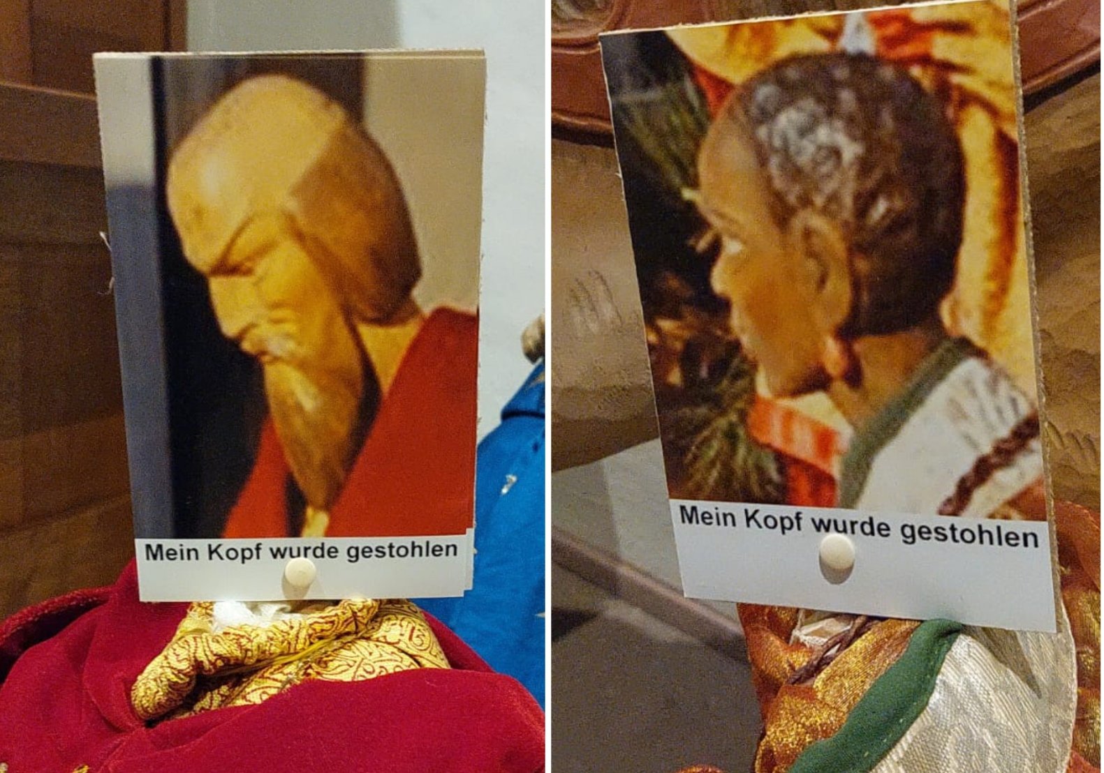 gestohlene Krippenfigurenköpfe (c) Rockson Chullikan