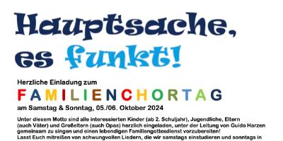 Familienchortag - Hauptsache es funkt