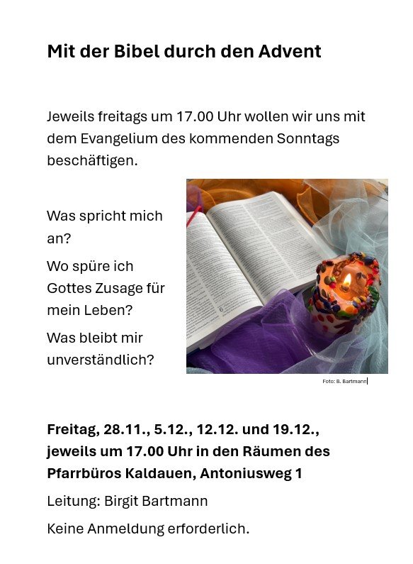 Bibel Advent (c) B. Bartmann