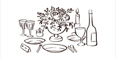 Black and white dinner Plakat
