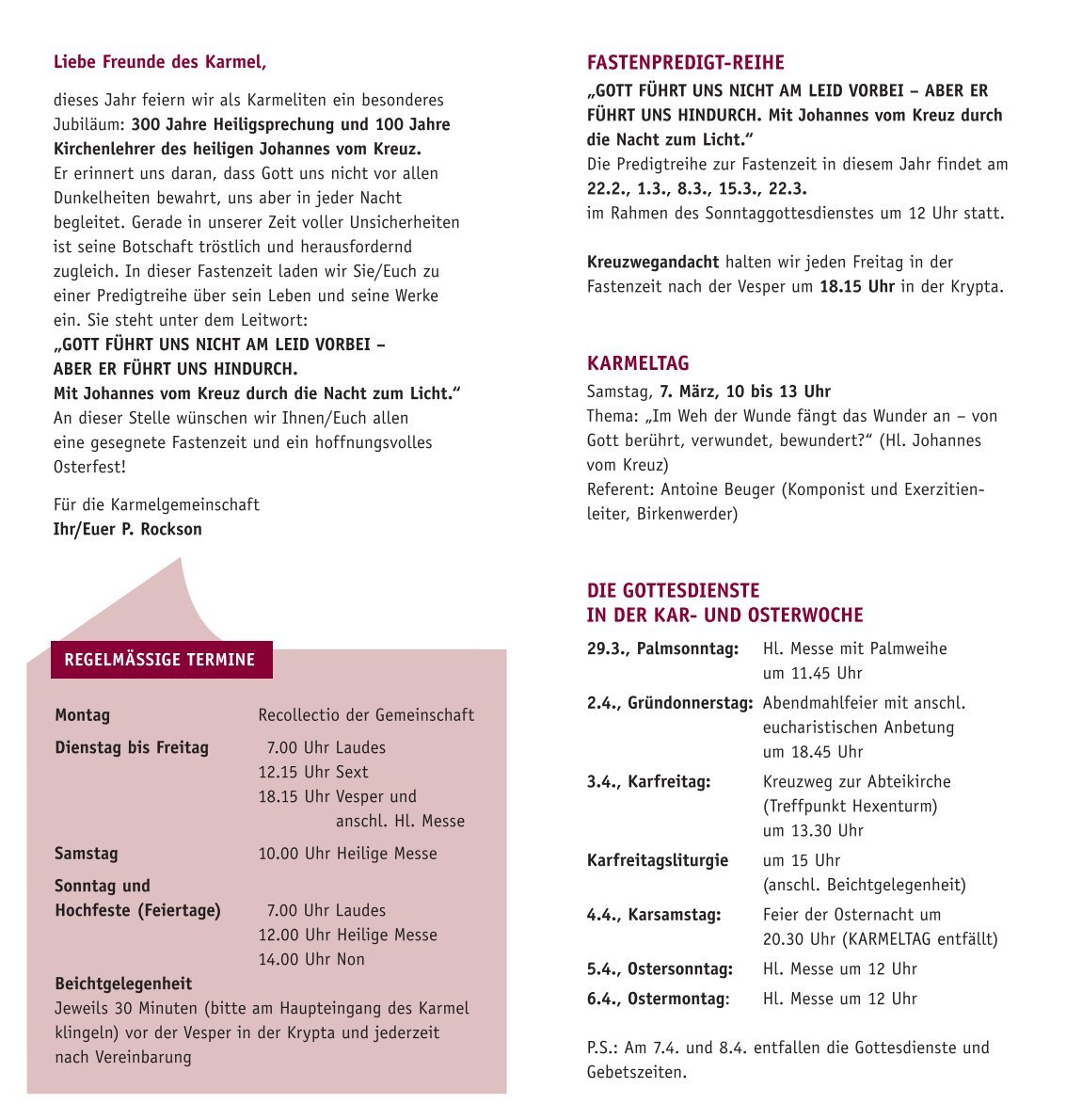 Karmel-Welle_2026_März-Juni-2 (c) Karmel Michaelsberg Siegburg