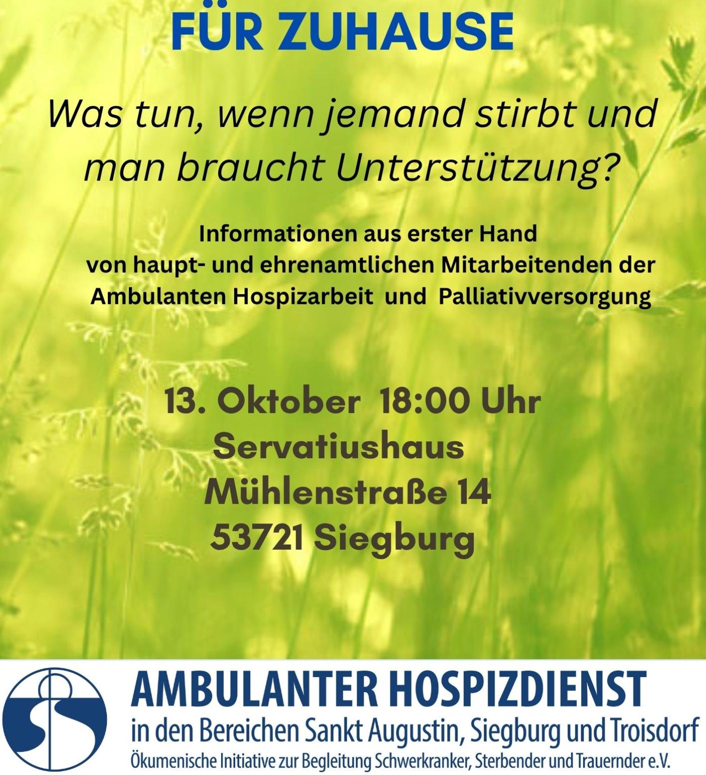 Info Abend Ambulanter Hospiz Dienst